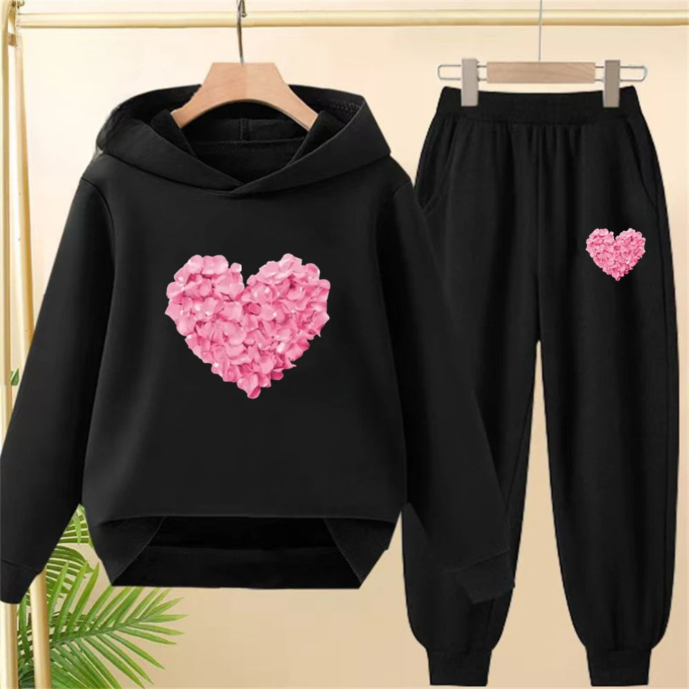 Petals heart-shaped, Children's Tops and bottom, Girls, Boy age 3-12, Toddle, clothing.