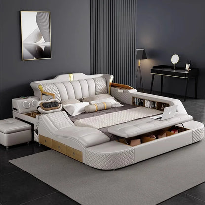 Wood Luxury Bedroom  Modern  Queen King Size Bed