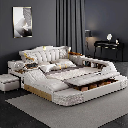 Wood Luxury Bedroom  Modern  Queen King Size Bed