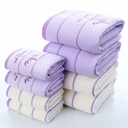 Luxury White Lavender, Purple Bath Towels, for Adults and Children,  Christmas Gift, 1Pc