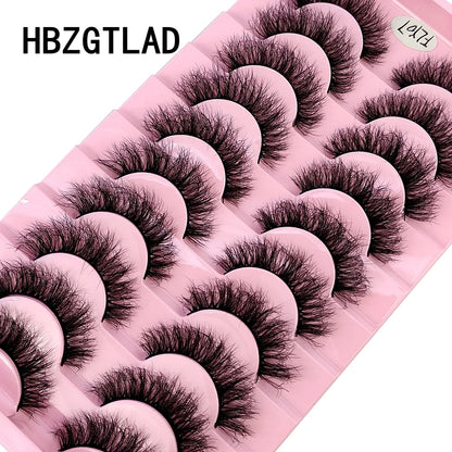 10 Pairs Faux Mink Eyelashes Handmade  Natural  Simulation  3D Curly Eyelashes