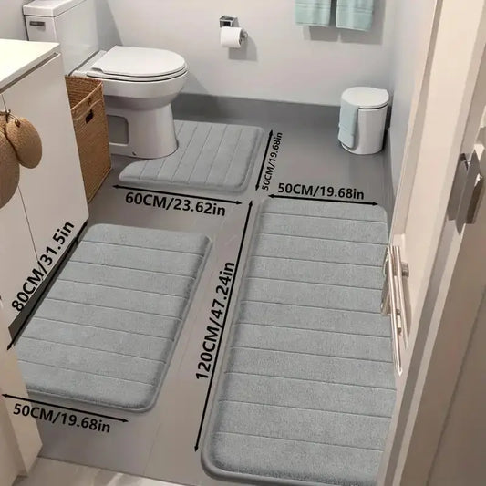 3pcs Fast Absorbent Memory Foam Strip Floor Mat Set. Carpet, Kitchen Area Rugs