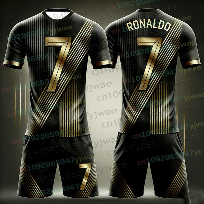 Special Edition Ronaldo No7 Football Jersey, Tee Shorts Set, Women ,Men Sportwear, Harajuku Summer Casual Kid T shirt Set 2 Piece Set.