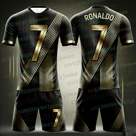 Special Edition Ronaldo No7 Football Jersey, Tee Shorts Set, Women ,Men Sportwear, Harajuku Summer Casual Kid T shirt Set 2 Piece Set.