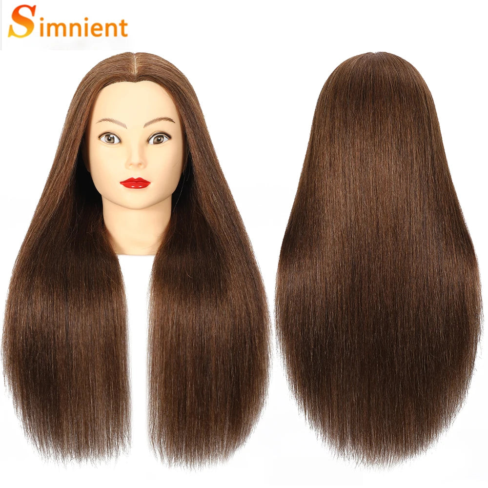 100% Real Human Hair Doll Head For Hairstyle Professional Training.