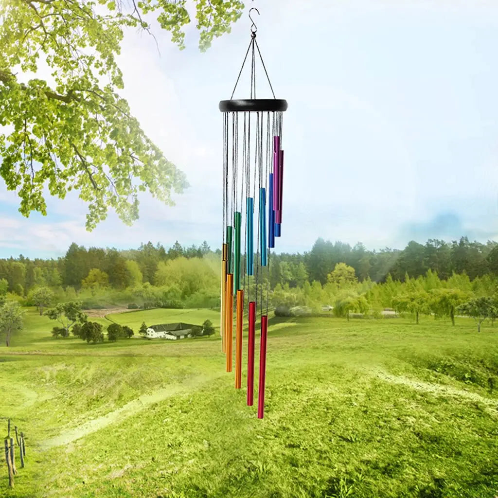 Beautiful and Soothing Musical Wind Chime, with 12 Tubes and Bells - Perfect for Relaxation and Meditation!!