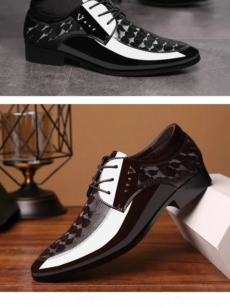 Men High-end Leather Shoes Business, Casual Leather Shoes Plus Size 39-47.