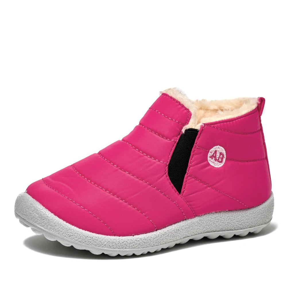 Winter Children Boots Plush Non-Slip Cotton Shoes Waterproof  Children Shoes Warm Fur Snow Boots.