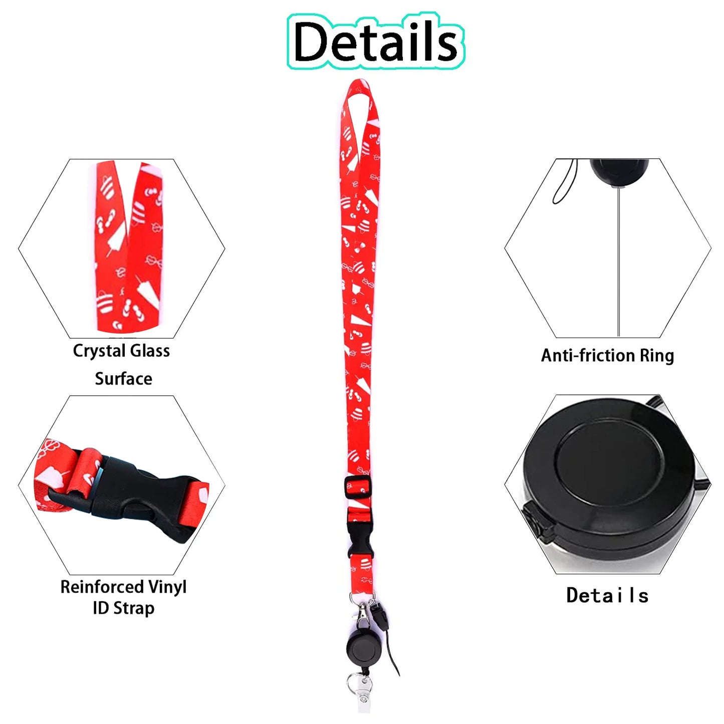 Retractable Lanyard Card Holder Badge Reel, Id Card Holders For All Cruises Ships Necklaces Keychain.