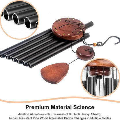 Classic 26 Inch Aluminum Pipe Wind Chimes With Wooden Hanging Tag.