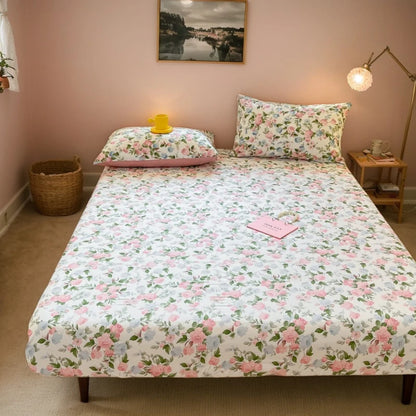 2025 New 100% Cotton Bed Sheet Flower Series Double , King Sheets For Girls, Boys, Single, Queen King Size