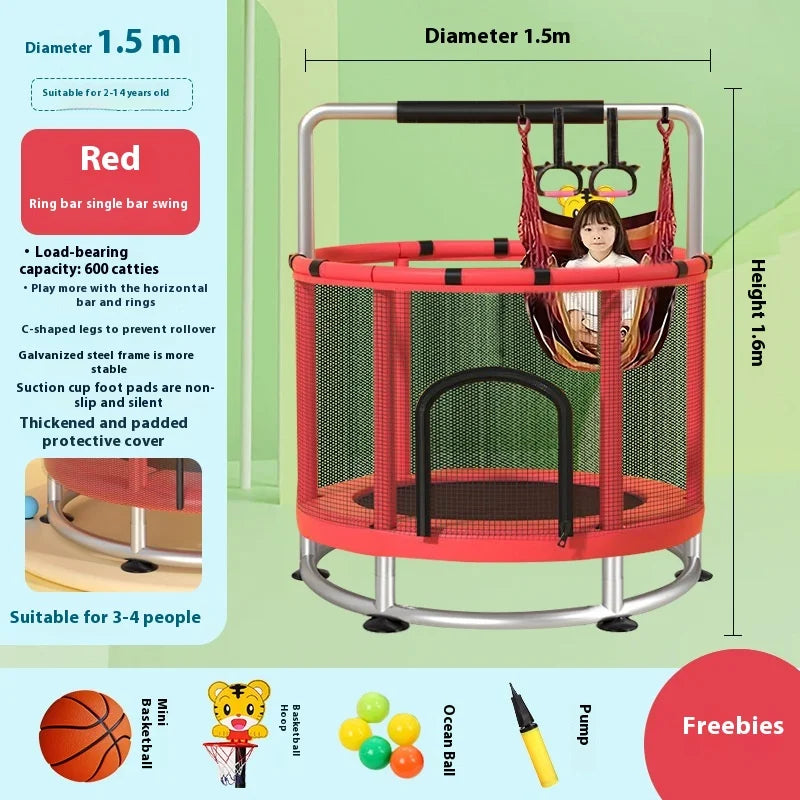 Children's Indoor Trampoline Home Use Jumping Bed 3-10 Years Old.