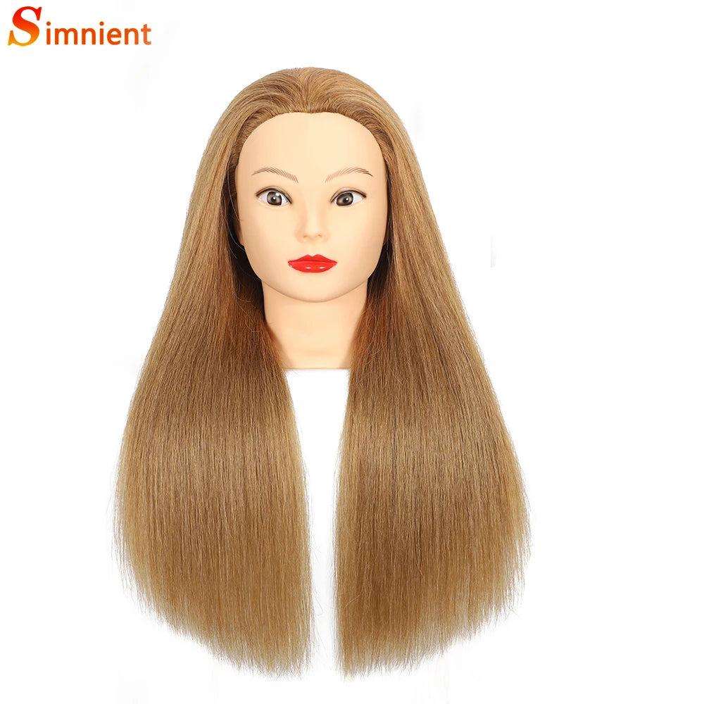100% Real Human Hair Doll Head For Hairstyle Professional Training.