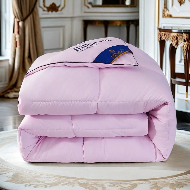 Hilton Hotel down Feather Comforter Warm Bedding Universal Single Double Core Fiber.