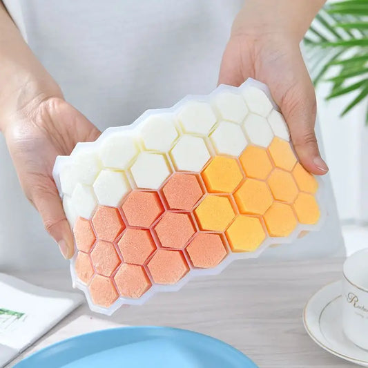 Moldes de silicona para cubitos de hielo de 4/2/1 piezas, bandejas de hielo de gran capacidad de 148 cubitos, máquina de hacer hielo reutilizable de grado alimenticio con tapas.
