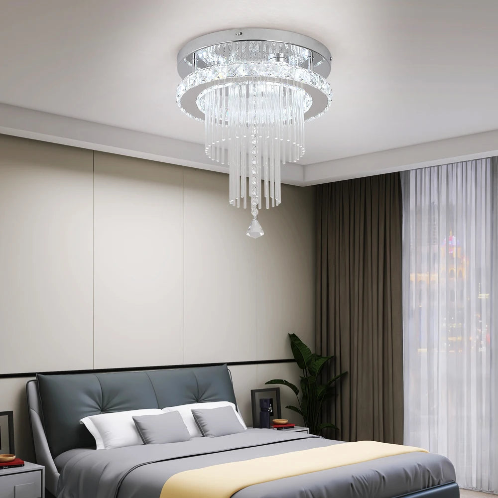 Drop Crystal Pendant Led Chandelier  Lamp