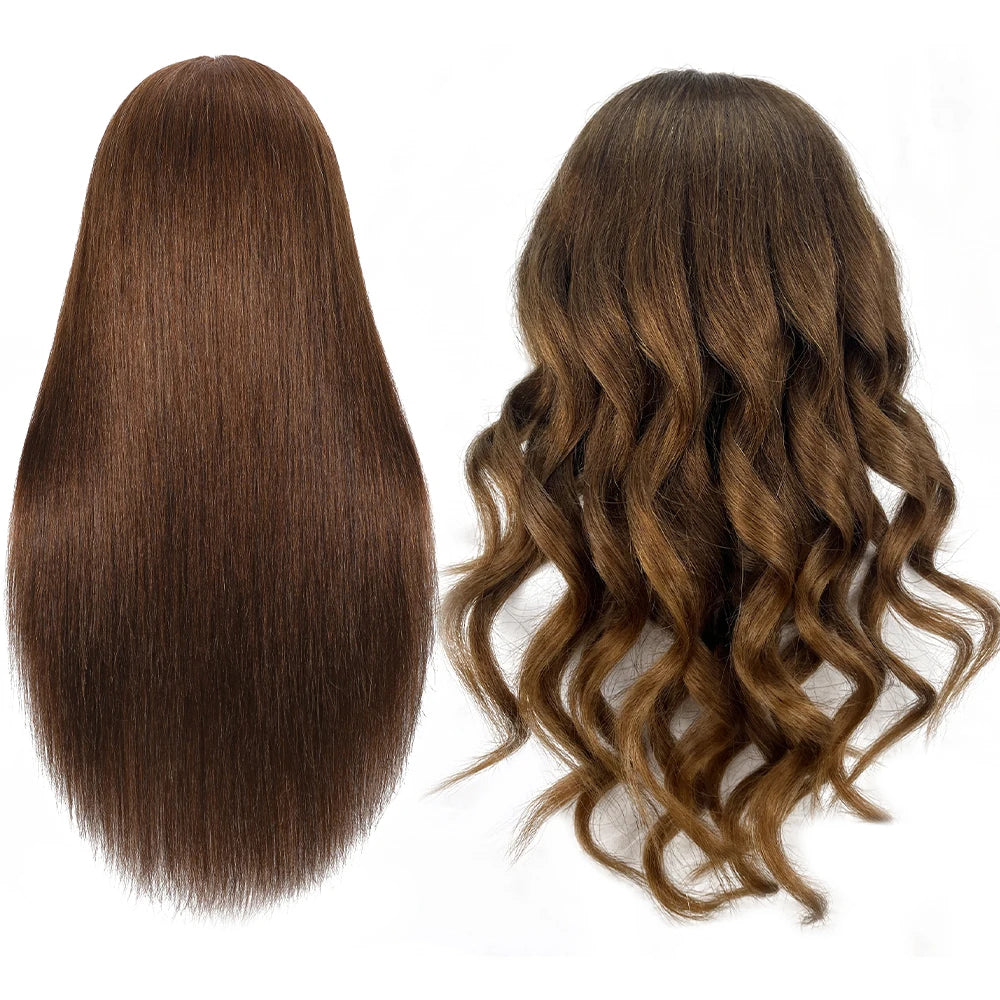 100% Real Human Hair Doll Head For Hairstyle Professional Training.