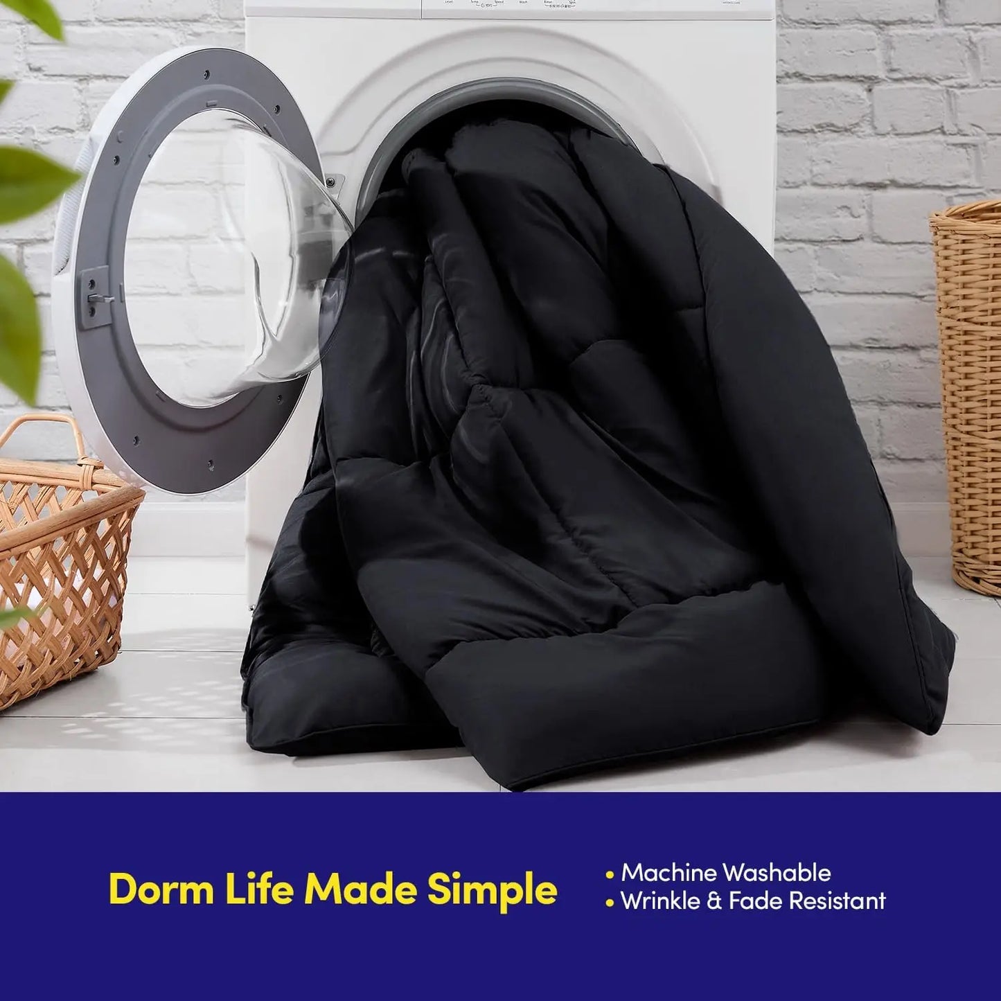 Reversible Comforter Set Queen/King Size, Comforter, Pillow Shams, Red & Black.