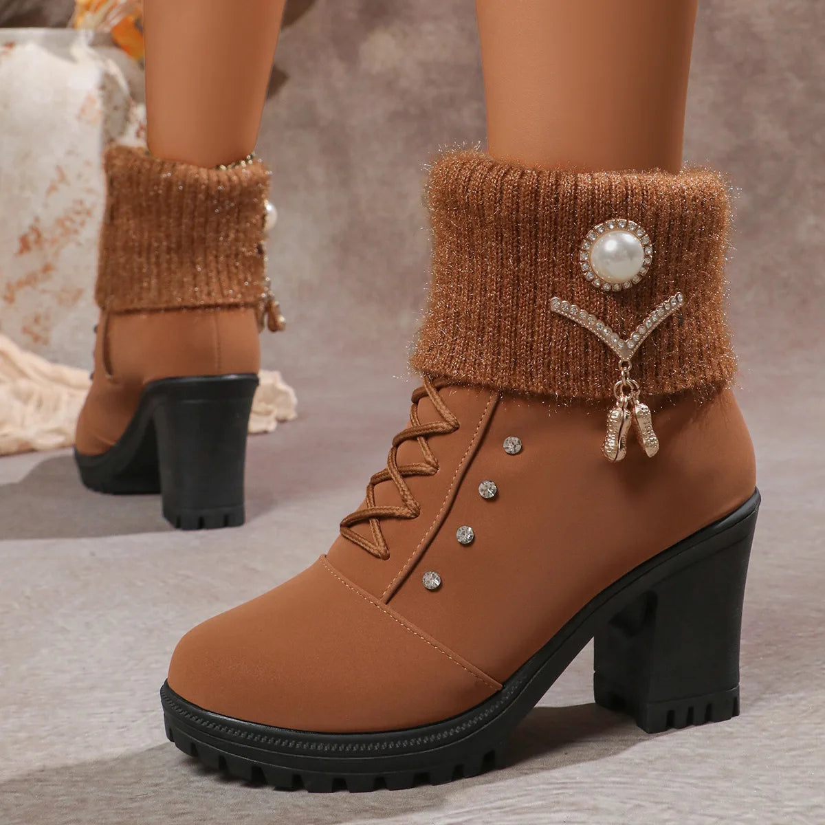 Women Boots Winter Designer High Heels Shoes for Women