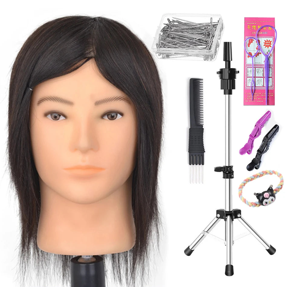100% Real Human Hair Mannequin ,Styling Heads Cosmetology Practice Heads.