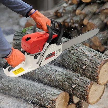 Gasoline Chainsaw with 52cc Engine, 20-inch Bar 7500RPM with Tool Bag