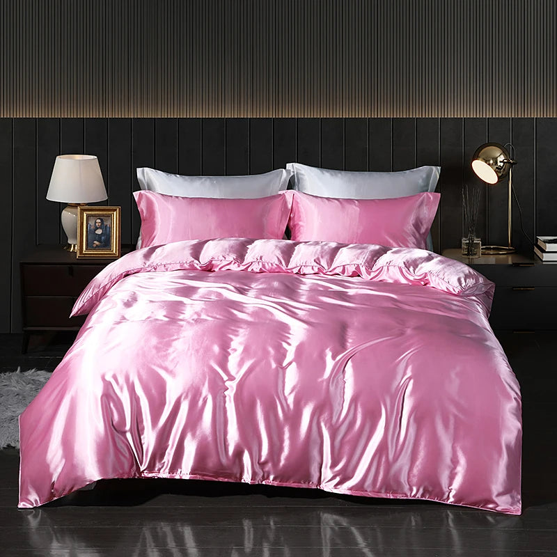 Luxury Satin  Bedding  With Fitted Sheet, Duvet Cover ,High End Bedding Sets