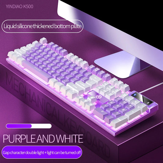 Clavier de jeu filaire 104 touches, rétroéclairage couleur assortie, sensation mécanique, périphériques d'e-sport pour ordinateur de bureau et portable.