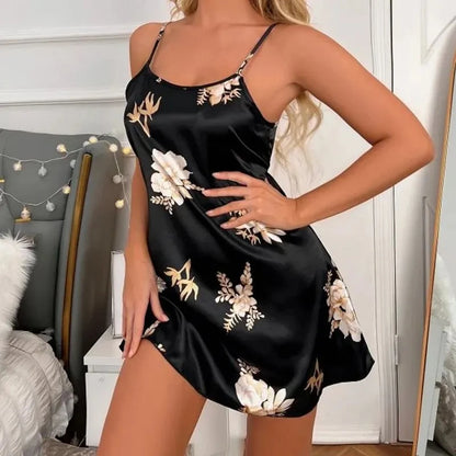 Women Nightwear Clothes Sexy Black Nightdress For Woman