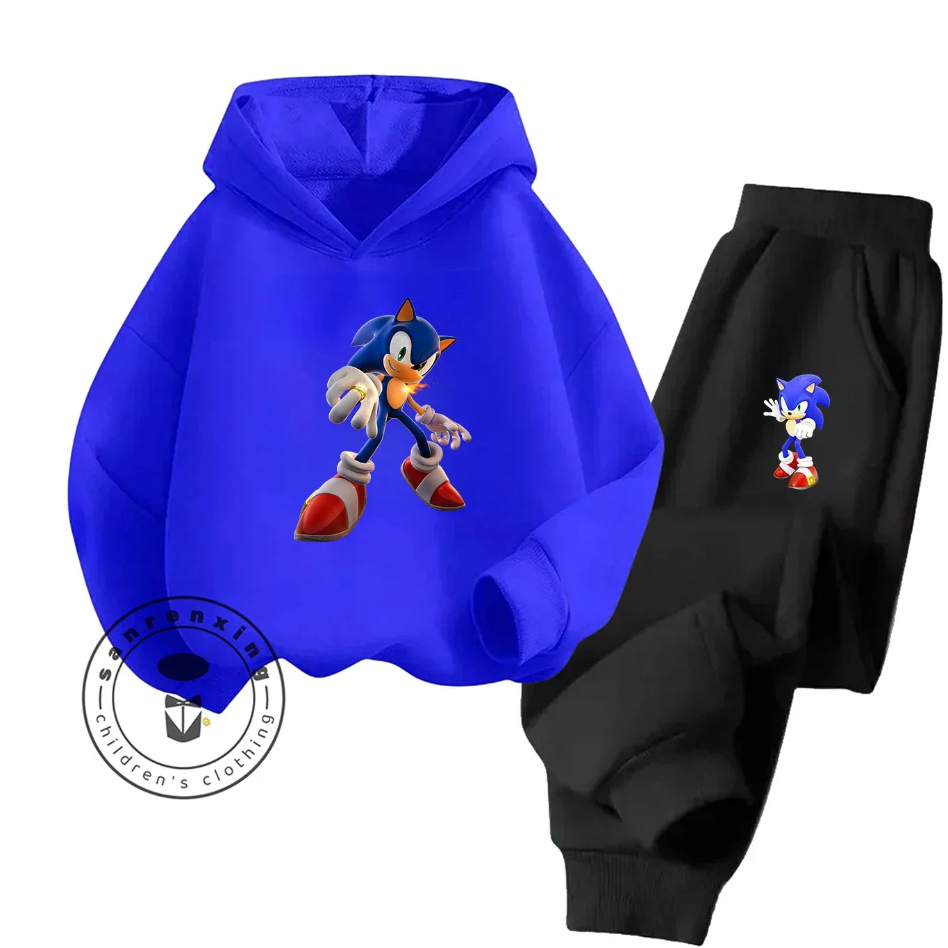 Sonic 2D Cartoon Printed Hoodie Set, 2025 Fashion For Kids, Teens, Boys, Girls Casual Autumn Winter wear.