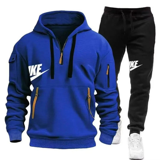 Conjunto de chándal informal para hombre, sudadera con cremallera y pantalones, de otoño e invierno 2025.