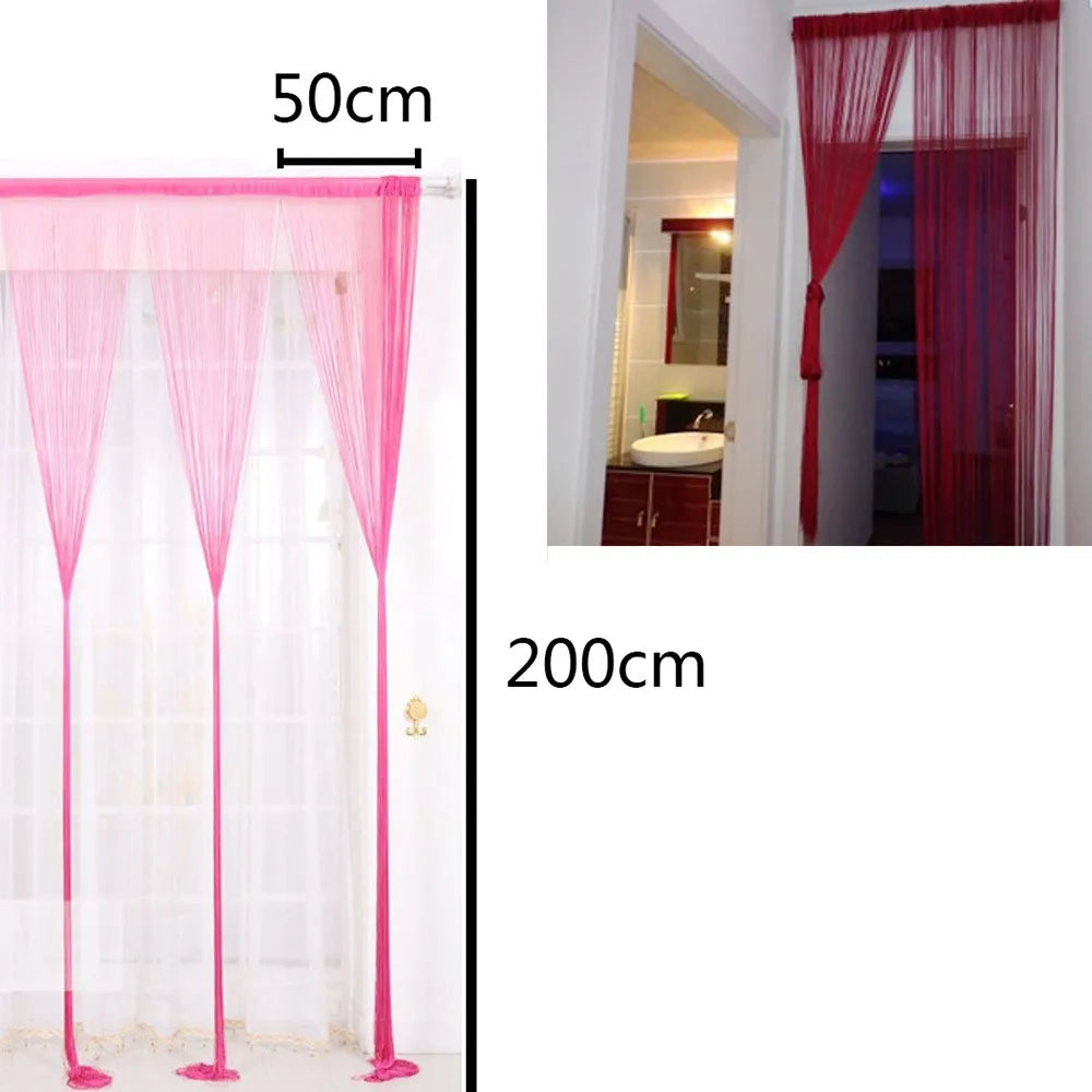 50cm X 200cm Thread Curtains Screen Ribbon String Divider Blind.