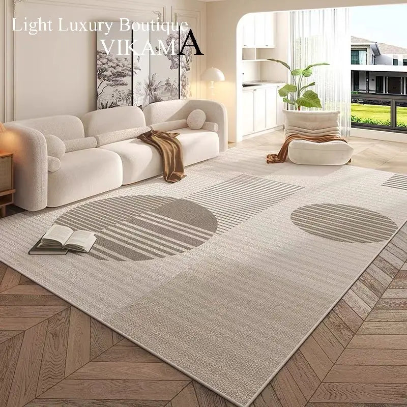 VIKAMA Cream Style Carpet, Living Room Superior Home Decoration, Easy Care Non-Slip Mat.