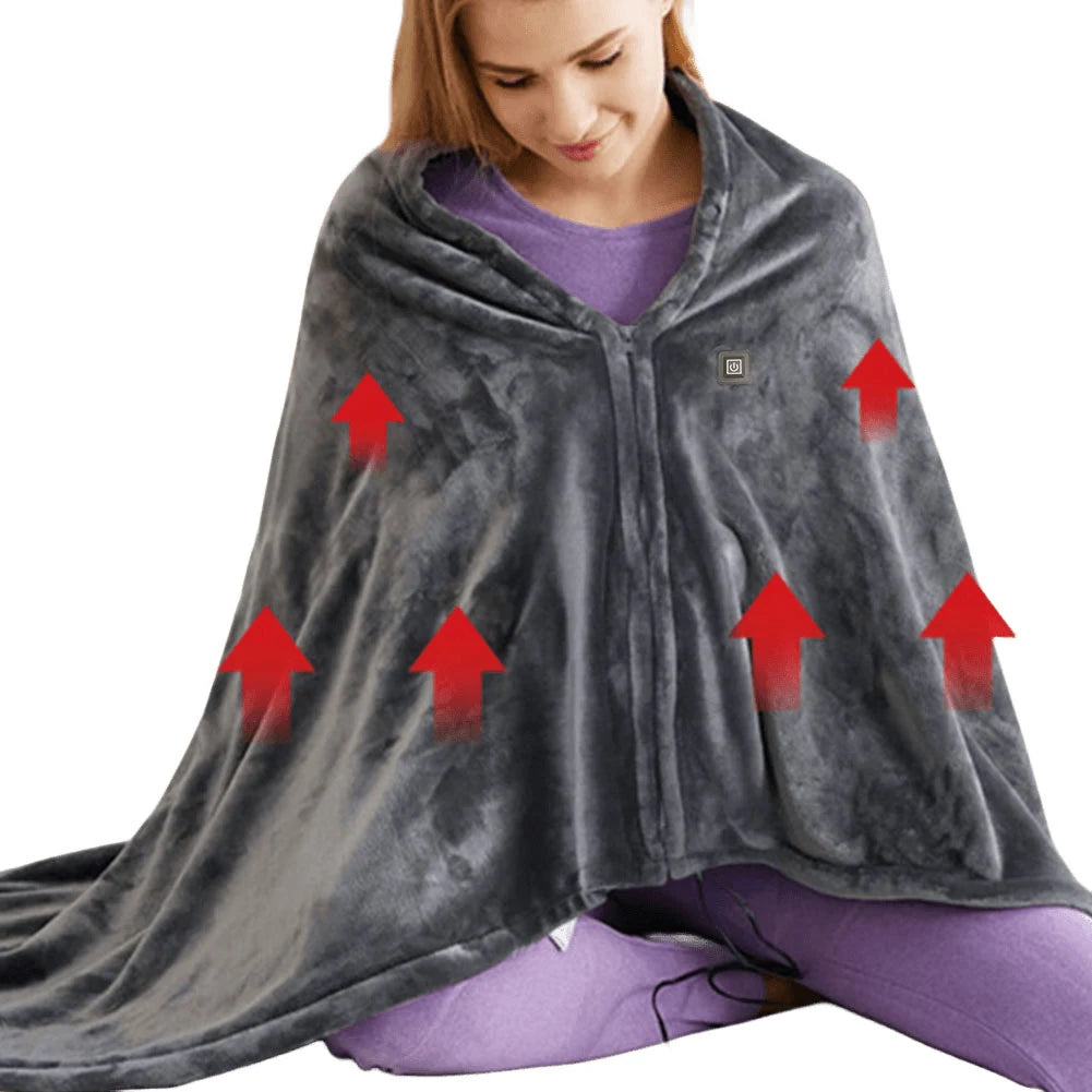 USB Electric Heated Blanket,3 Heating Levels, Fleece Heated Portable Throw Over Blanket.