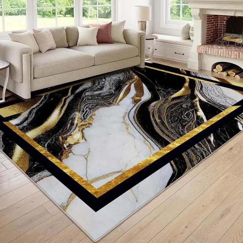 Geometric Large Carpet Light Luxury European Carpet, Home Sofa and Tea Table Floor Mat Decoration.
