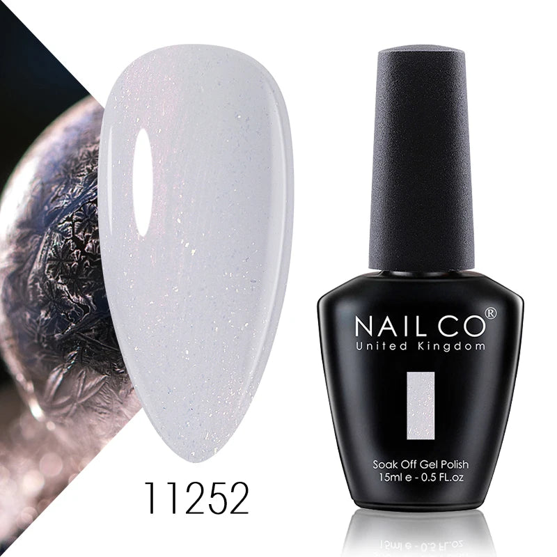 NAILCO 15ml Color Gel Nail Polish Soak Off, Hybrid Varnishes Manicure, UV&LED Nail Gel Semi Permanent Lacquer Base Top Coat.