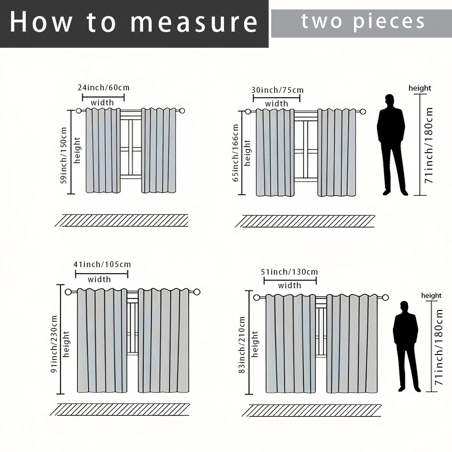 2pcs Gold patterned black background polyester curtains.