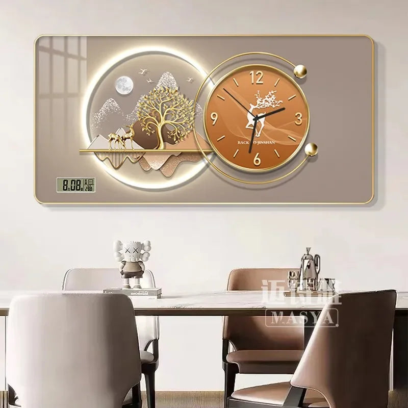 Digital Luxury Large Wall Clock, silent Timepiece,  Living Room Decorations!!
