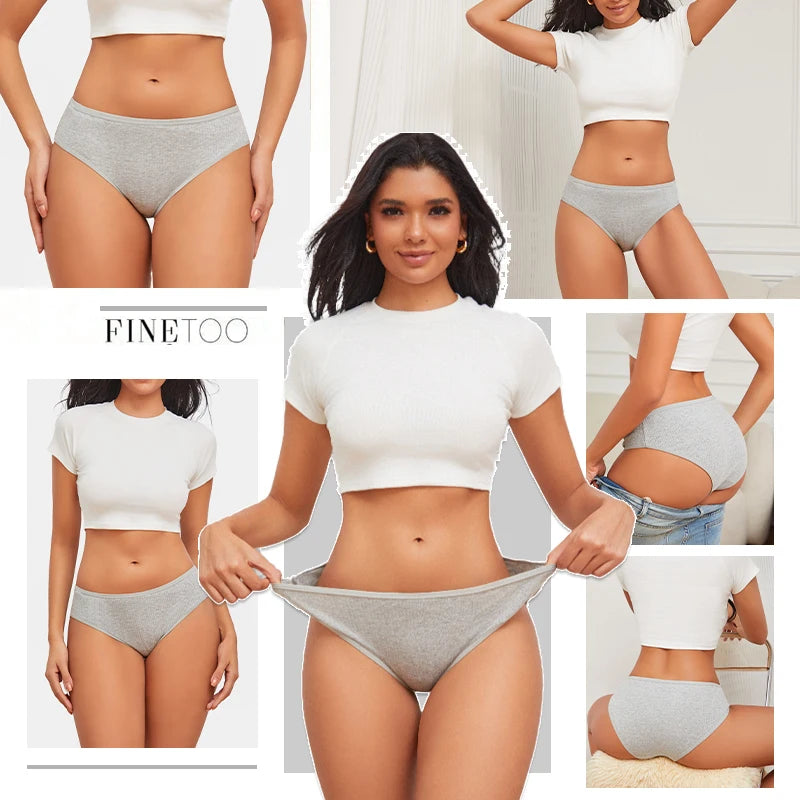 5PCS Women's Cotton Panties, Sexy Low Waist Briefs, Stretch Soft Underwear.