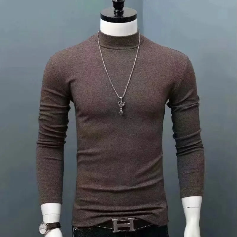 Thermal Underwear Shirt Men V Neck Fleece Sport Tops Long-Sleeved 5XL