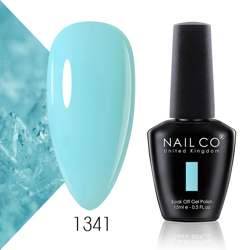NAILCO 15ml Color Gel Nail Polish Soak Off, Hybrid Varnishes Manicure, UV&LED Nail Gel Semi Permanent Lacquer Base Top Coat.