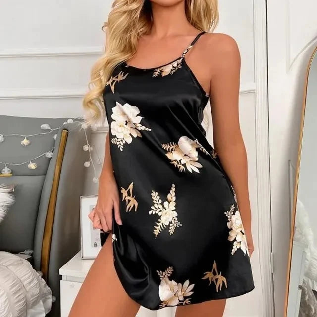 Women Nightwear Clothes Sexy Black Nightdress For Woman