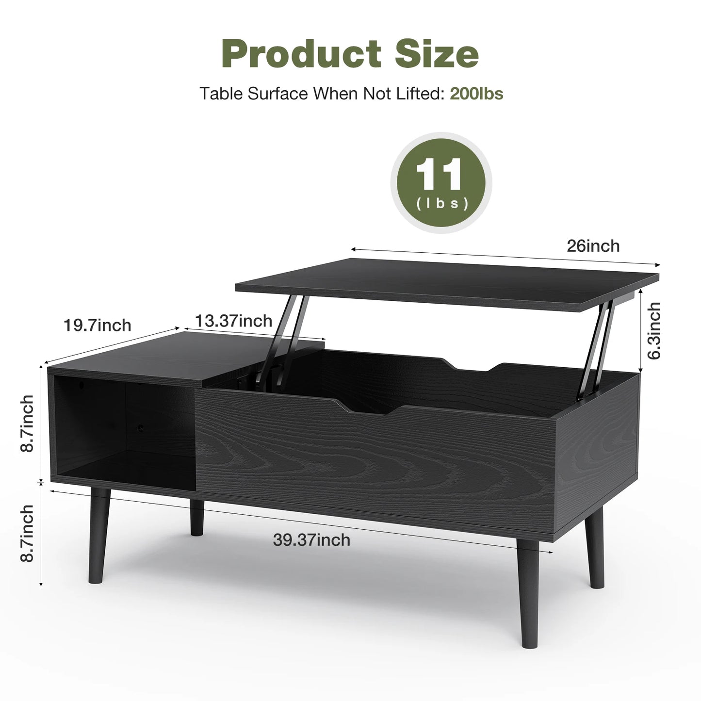 Lift Top Coffee Tables For Living Room, 39.37"x19.7" Desk.