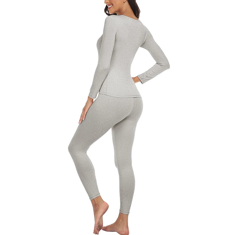 2 pack Women Thermal Underwear Long Johns Fleece Lined  Top Bottom﻿