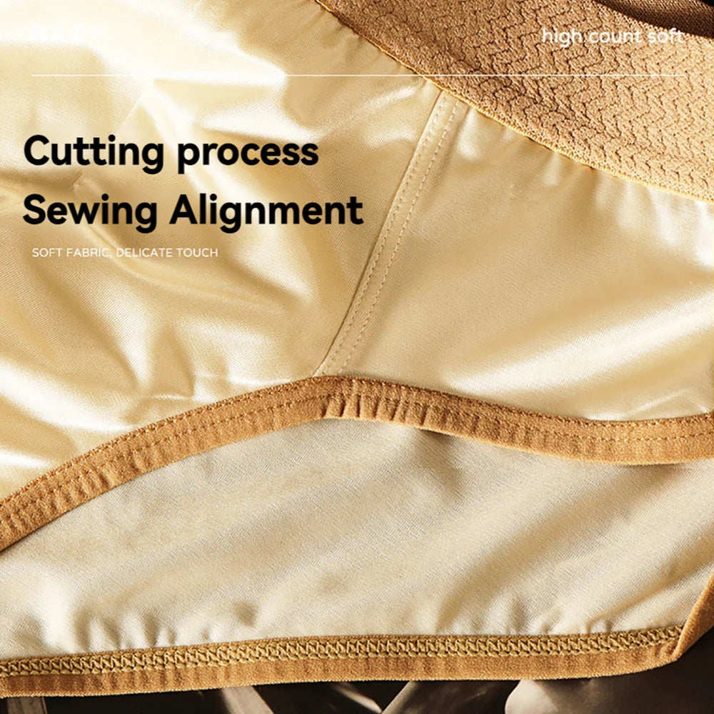 3PCS/Pack Luxury Satin-like Men Briefs, Ice Silk Hygroscopic Breathable Mesh Crotch High Elastic Men Underwear.