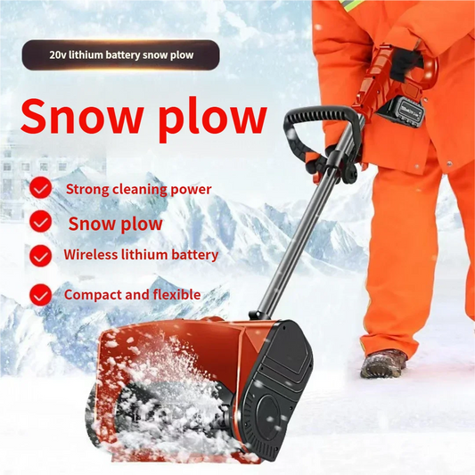 20V Electric Snow Plow, Small Hand-pushed Snow Removal Machine.