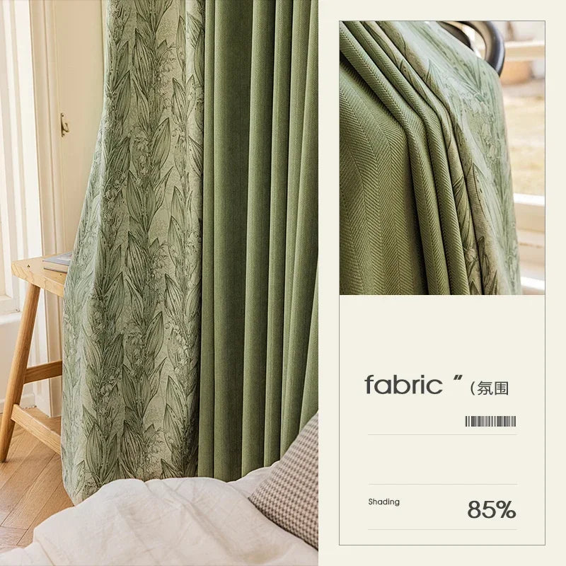 Rideaux pour Salon Chambre à Coucher, Rideaux Occultants à Chevrons en Chenille Beige, Isolation Thermique pour la Maison