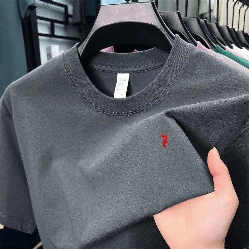 2026 Pure Cotton High Collar Short Sleeve T-shirt Designer Brand.