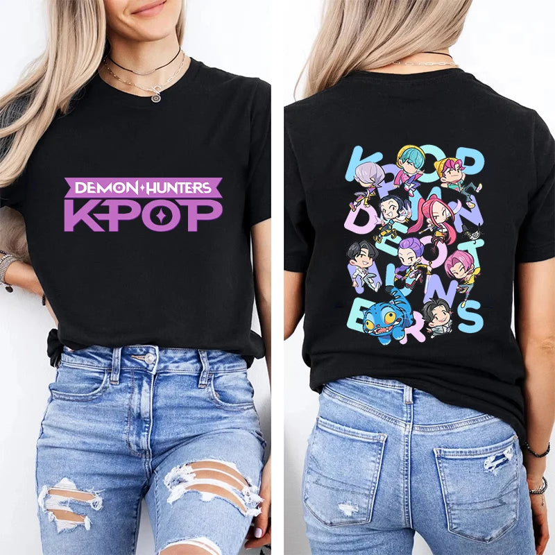 2025 Movie KPOP Demon Hunter RUMI child, Cotton Round Neck Boys, Girls T-shirt.