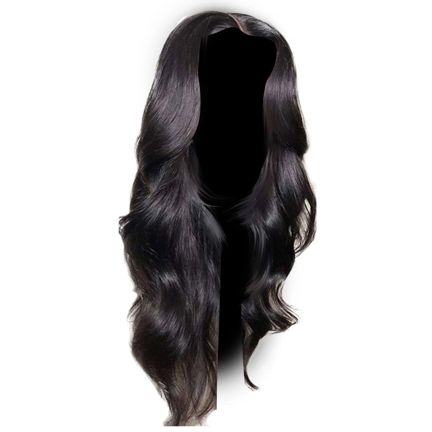 Synthetic Wig Long Lace Black Wavy Wig for Women