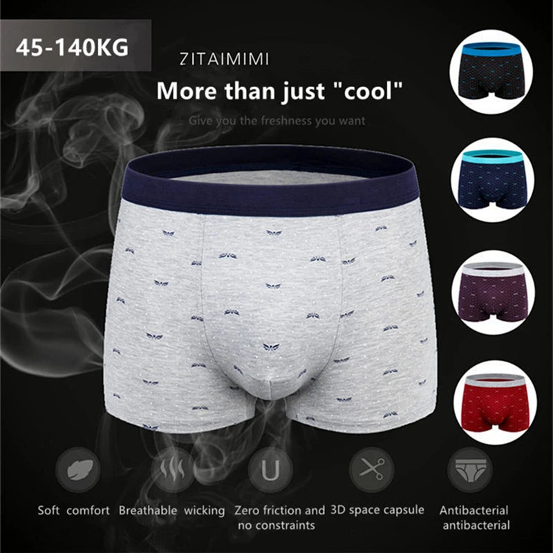 Plus Size Men 160kg Seamless Cotton Underpants Men Underwear, Pure Cotton Boxer Briefs.